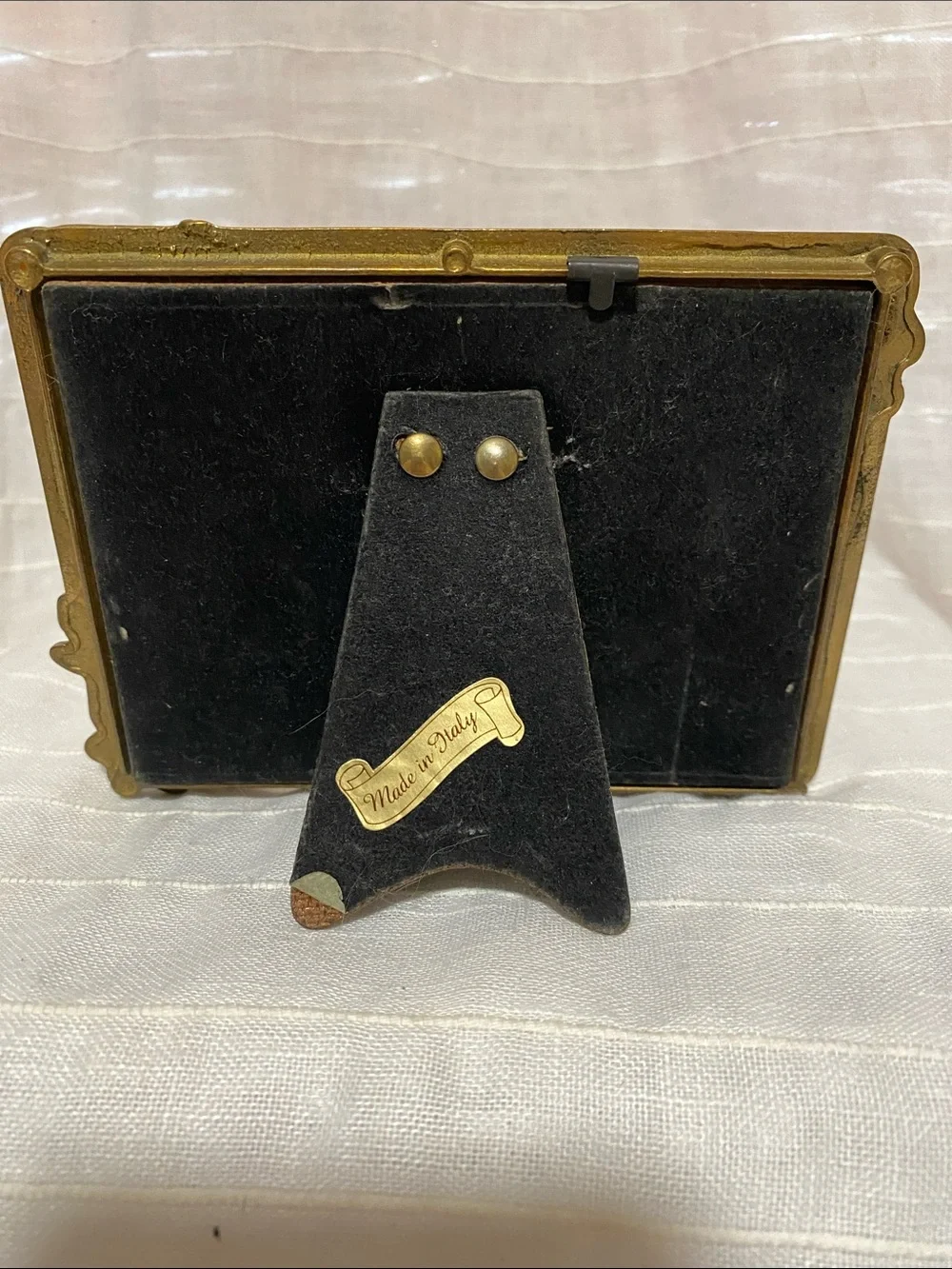 Brass Double Photo Frame - brass made in Italy.